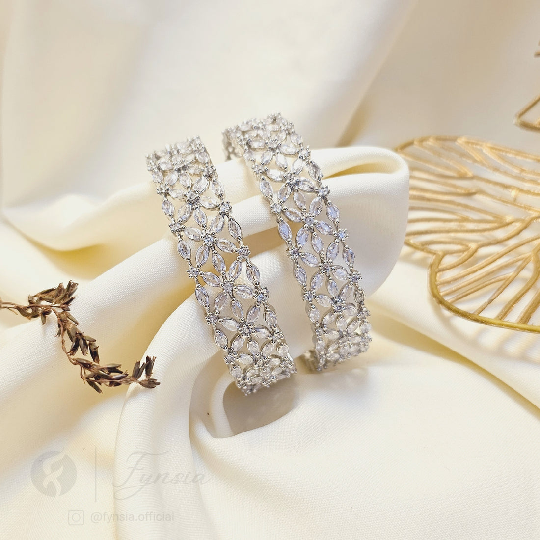 Silver Premium Bridal American Diamond Bangles For Girls And Women