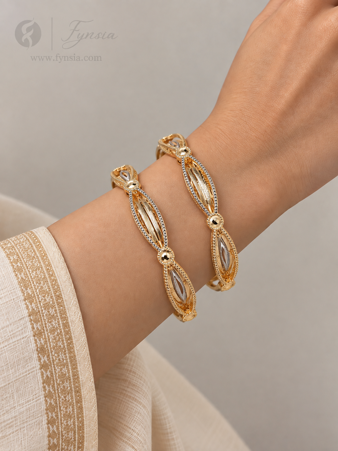 Amera 2 Tone  2pc Bangles | Fynsia