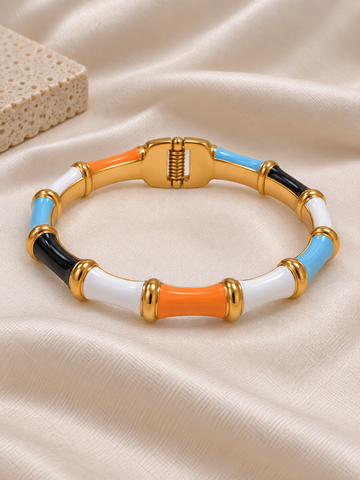 Zaima Golden Anti Tarnish Kada – Stainless Steel Bracelet | Fynsia