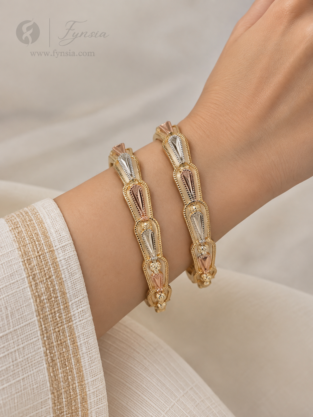 Aliza 2 Tone  2pc Bangles | Fynsia