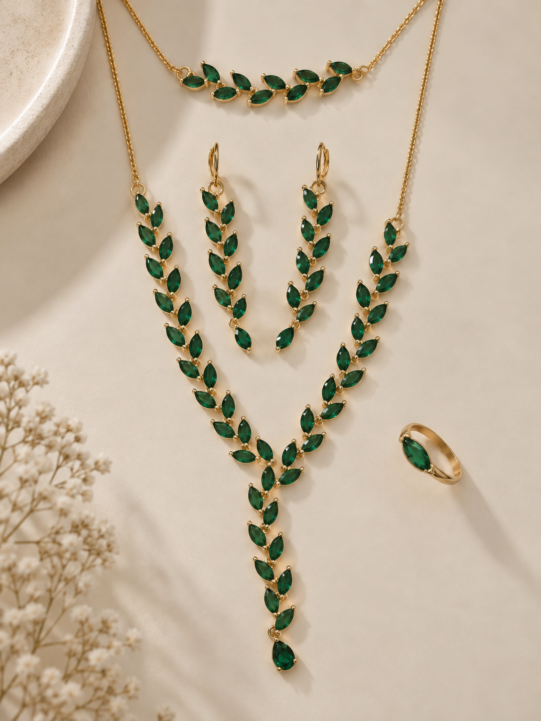 Navya Stainless Steel Combo | Necklace - Bracelet - Studs -  Ring | Anti Tarnish Jewelry | Fynsia