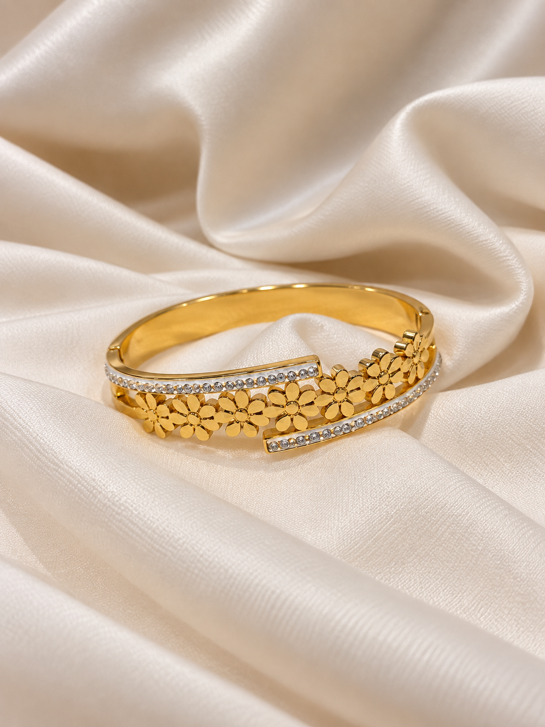 Candice Golden Anti Tarnish Kada – Stainless Steel Bracelet | Fynsia