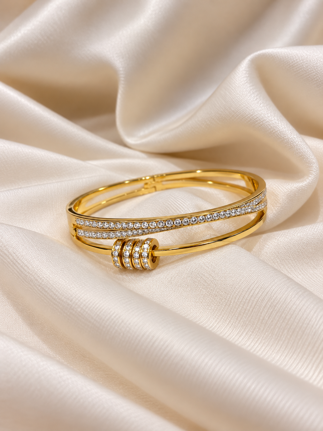 Mirha Golden Anti Tarnish Kada – Stainless Steel Bracelet | Fynsia