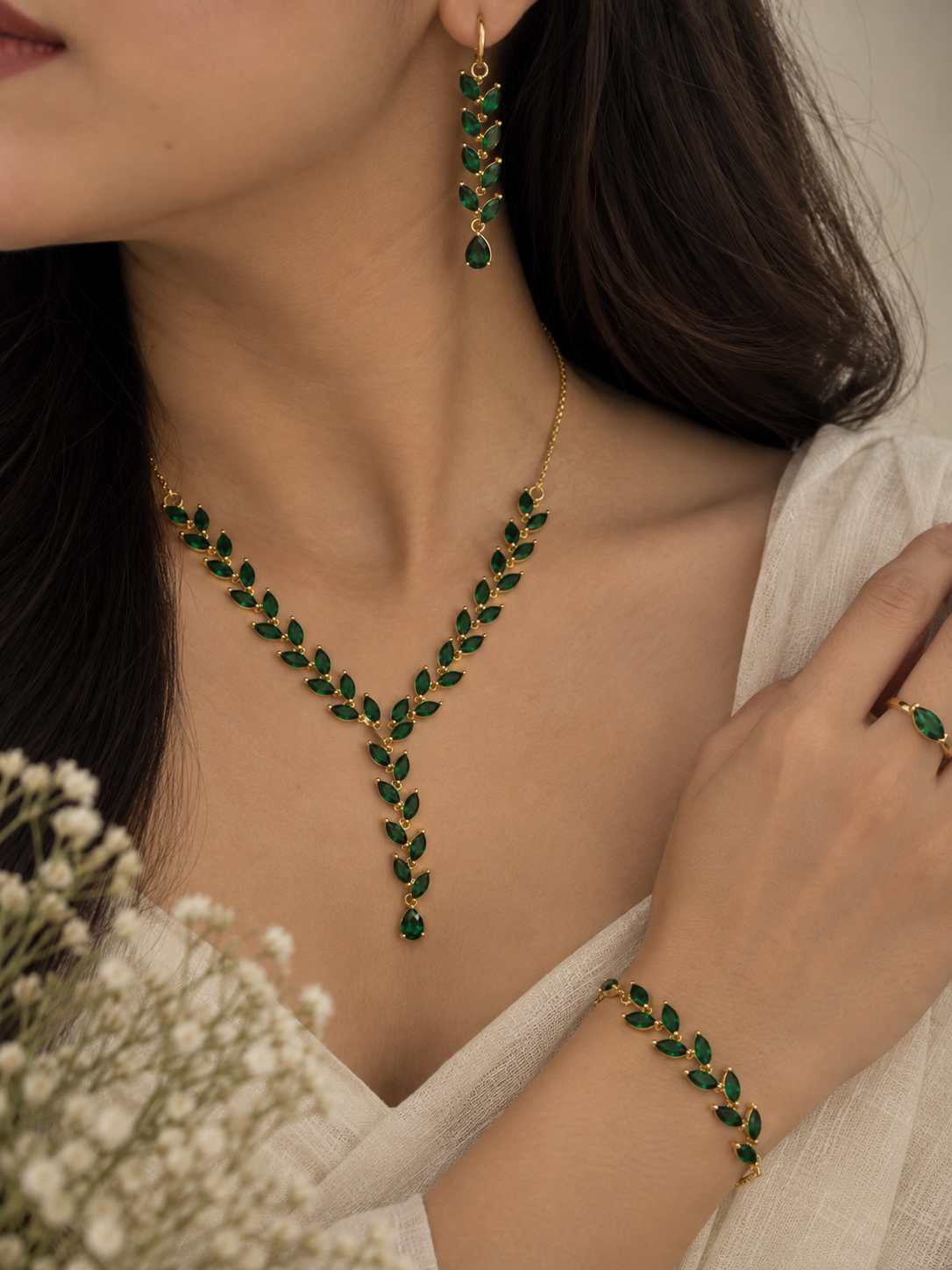 Navya Stainless Steel Combo | Necklace - Bracelet - Studs -  Ring | Anti Tarnish Jewelry | Fynsia