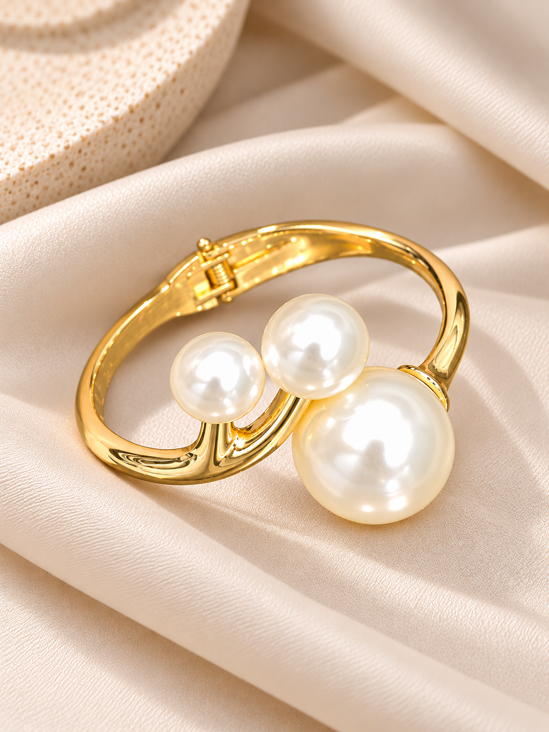 Muniba Golden White Pearl Anti Tarnish Kada | Fynsia