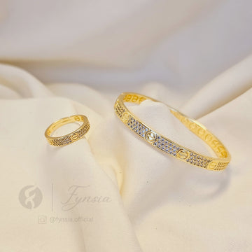 Aanya Golden Kada Ring – Anti Tarnish Bracelet Ring | Fynsia