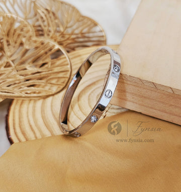 Silver Premium Diamond Studded Kada For Girls And Women