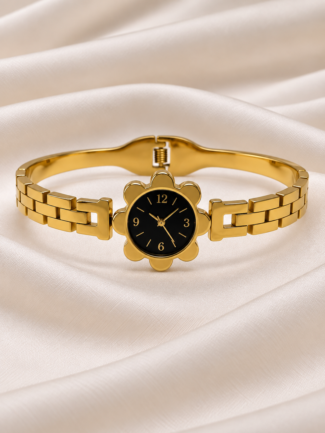 Rosa Golden Dummy Watch Stainless Steel Kada | Anti Tarnish Bracelet  | Fynsia