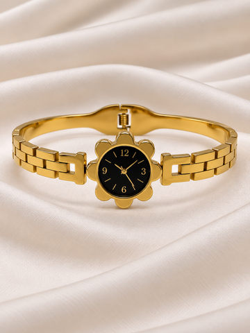 Rosa Golden Dummy Watch Stainless Steel Kada | Anti Tarnish Bracelet  | Fynsia