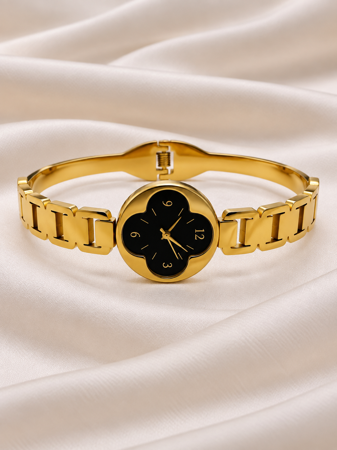 Cara Golden Dummy Watch Stainless Steel Kada | Anti Tarnish Bracelet  | Fynsia