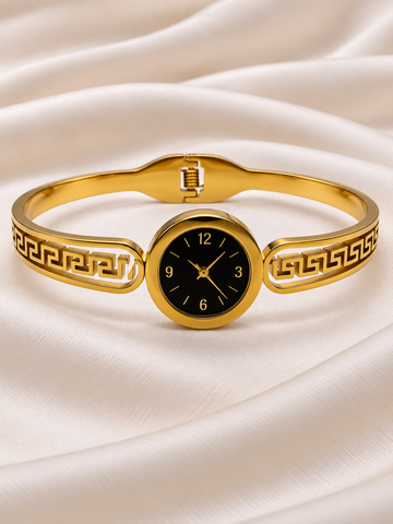 Breeza Golden Dummy Watch Stainless Steel Kada | Anti Tarnish Bracelet  | Fynsia
