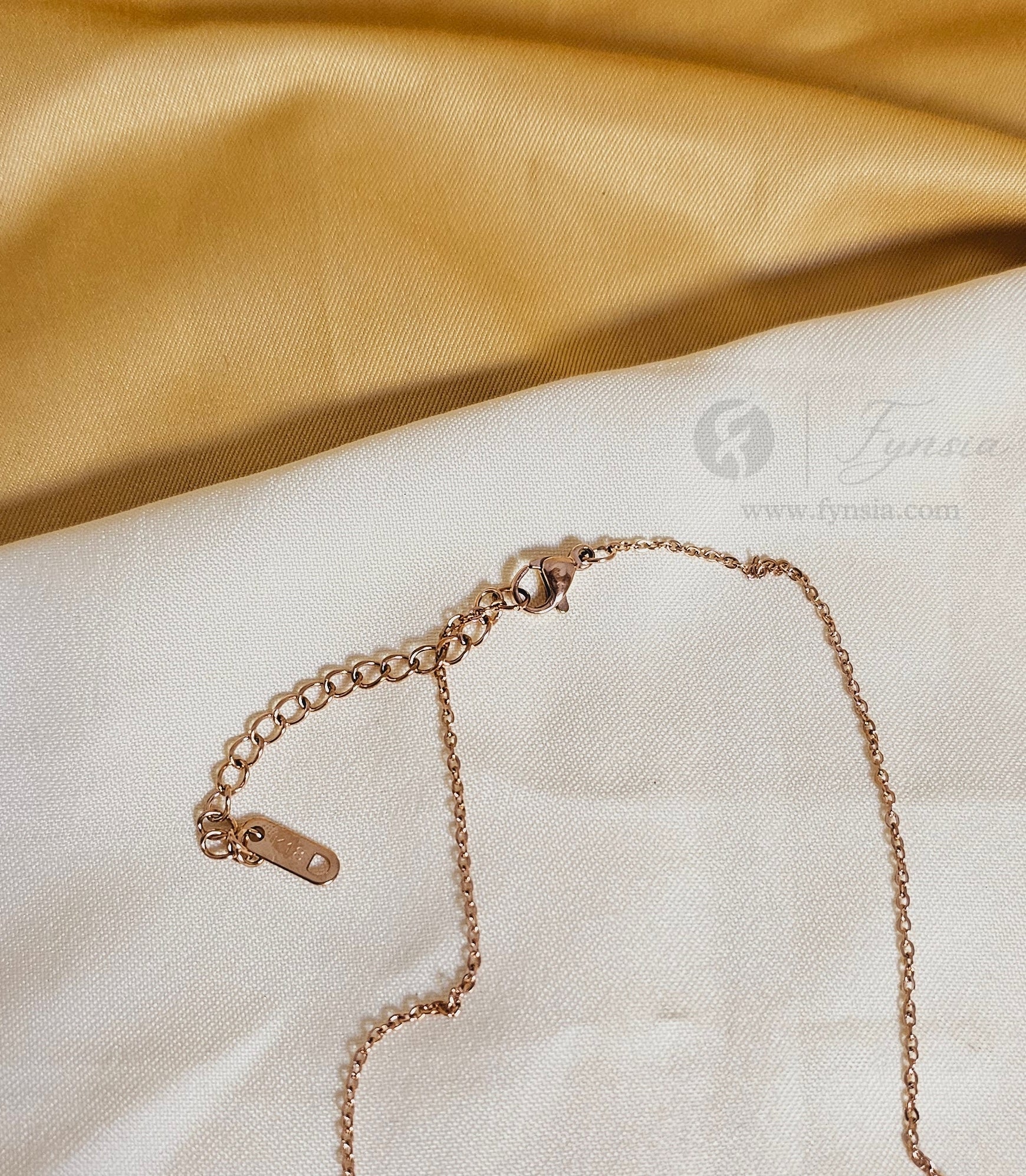 Evil Eye Charm Rosegold Pendant Chain | Fynsia