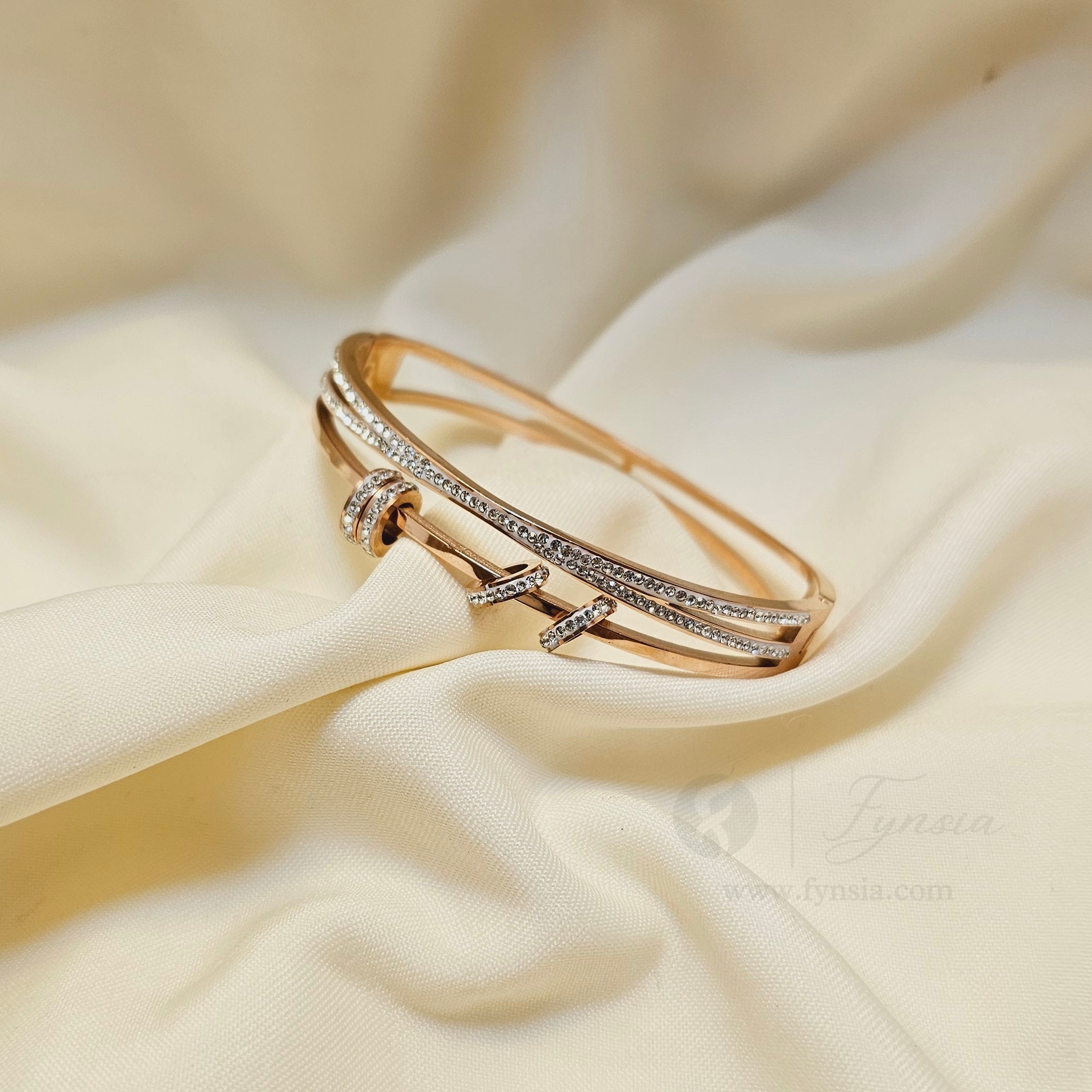 Serene Diamond Rosegold Kada For Girls