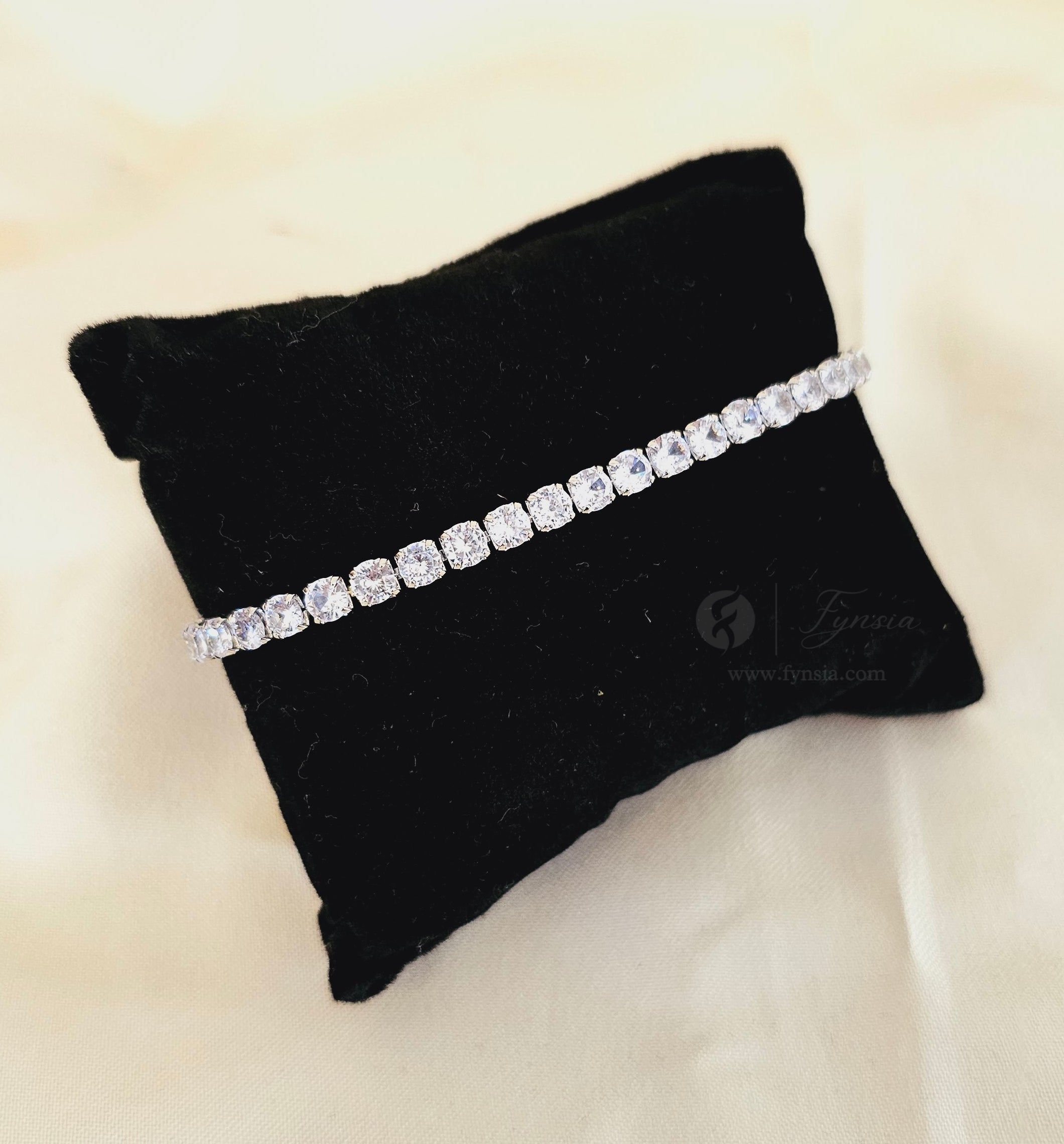 Silver Zirconia Tennis Bracelet - Anti Tarnish | Fynsia