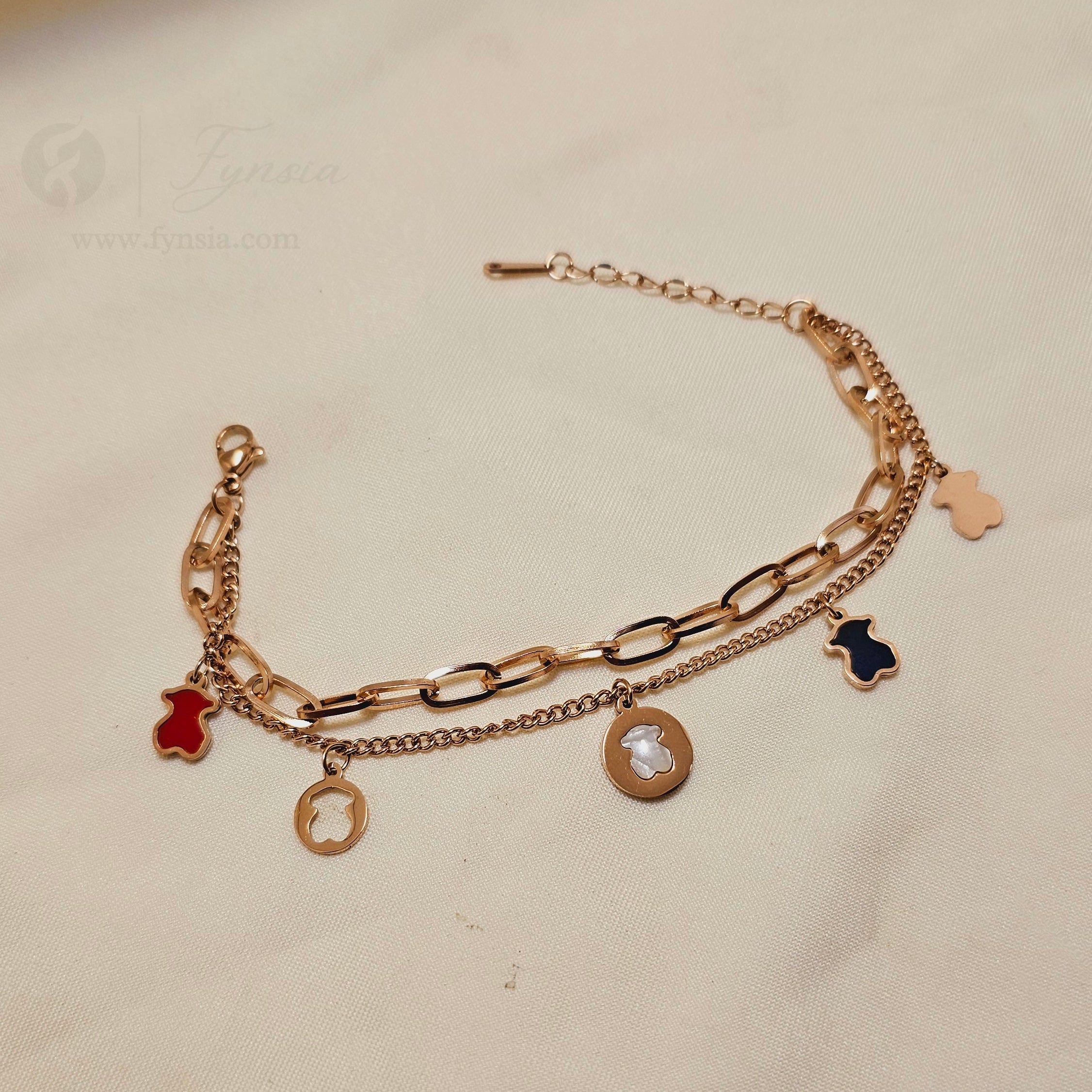 Alizeh 18k Rosegold Tone Stainless Steel Adjustable Bracelet - Anti Tarnish | Fynsia