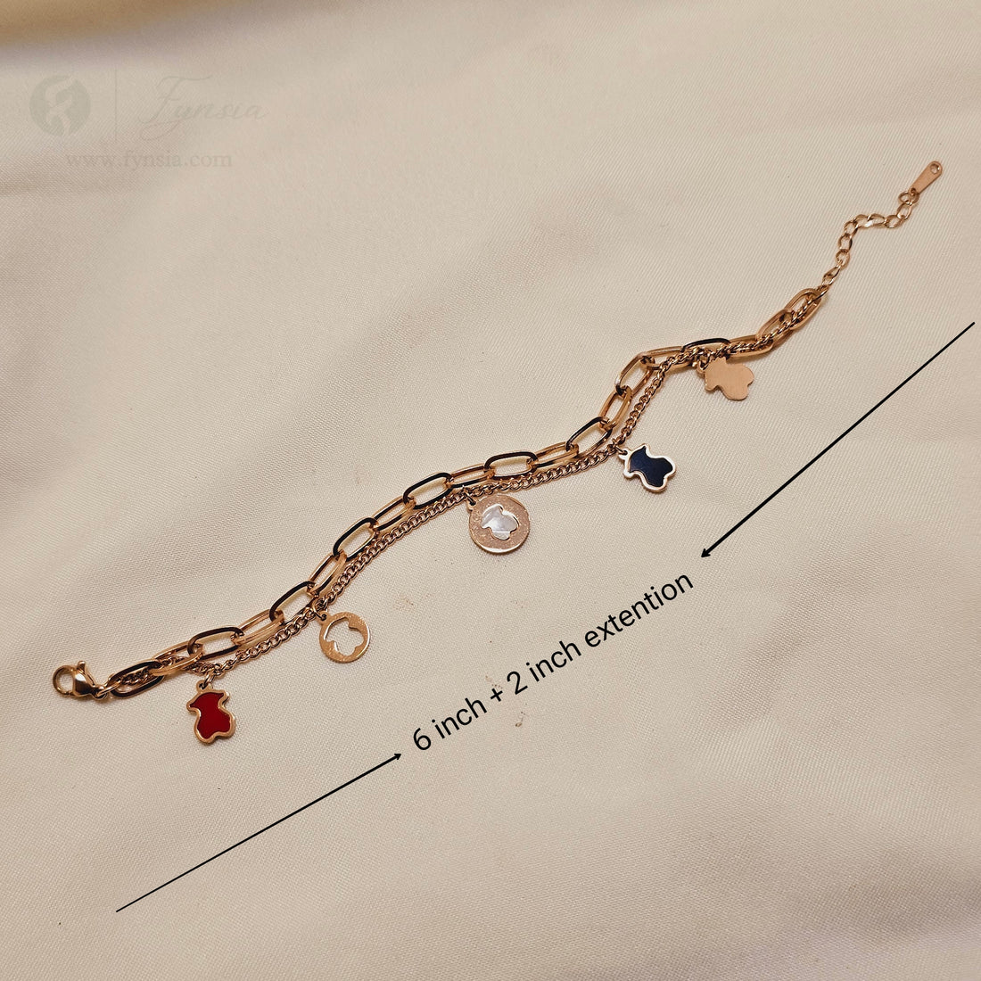 Alizeh 18k Rosegold Tone Stainless Steel Adjustable Bracelet - Anti Tarnish | Fynsia