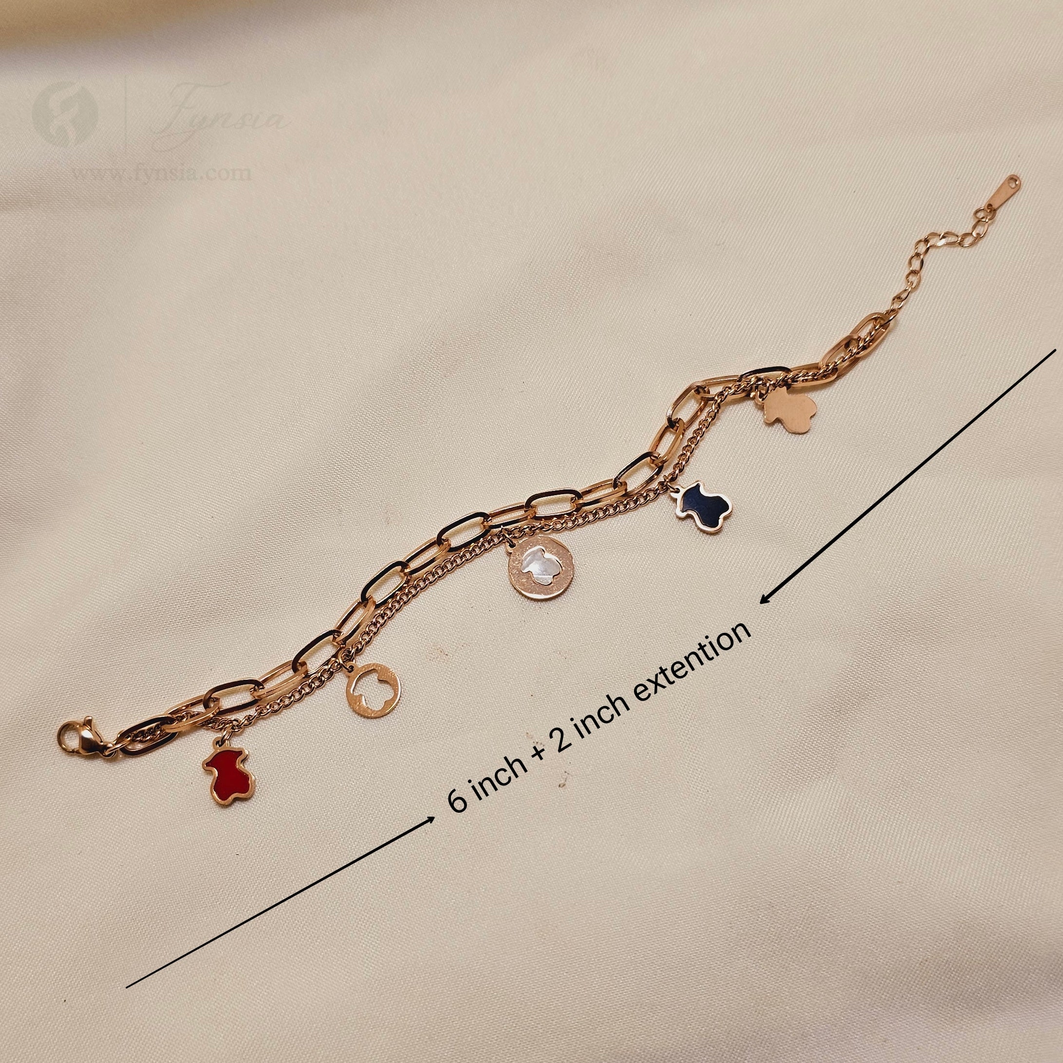 Alizeh 18k Rosegold Tone Stainless Steel Adjustable Bracelet - Anti Tarnish | Fynsia