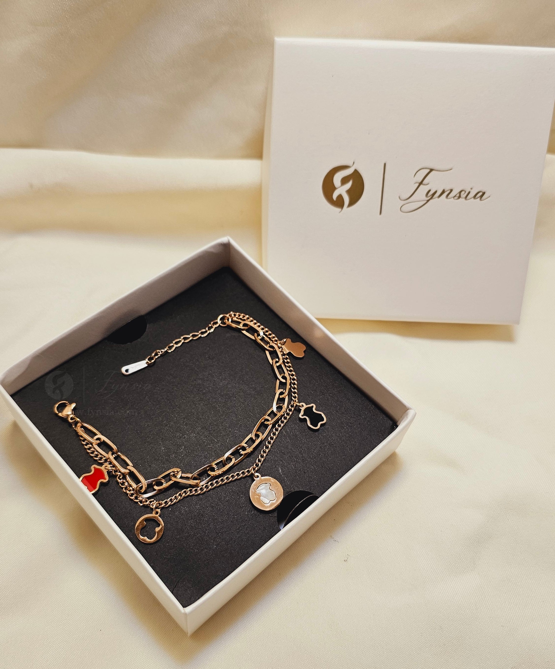 Alizeh 18k Rosegold Tone Stainless Steel Adjustable Bracelet - Anti Tarnish | Fynsia