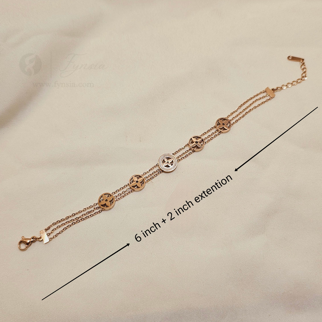 Elise 18k Rosegold Tone Stainless Steel Adjustable Bracelet - Anti Tarnish | Fynsia