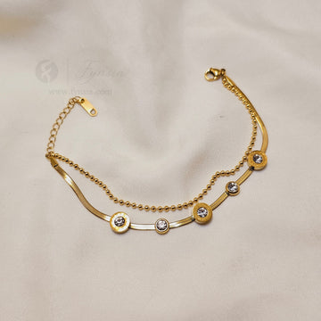 Reem 18k Gold Tone Stainless Steel Adjustable Bracelet - Anti Tarnish | Fynsia