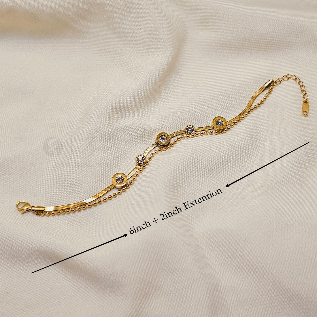 Reem 18k Gold Tone Stainless Steel Adjustable Bracelet - Anti Tarnish | Fynsia