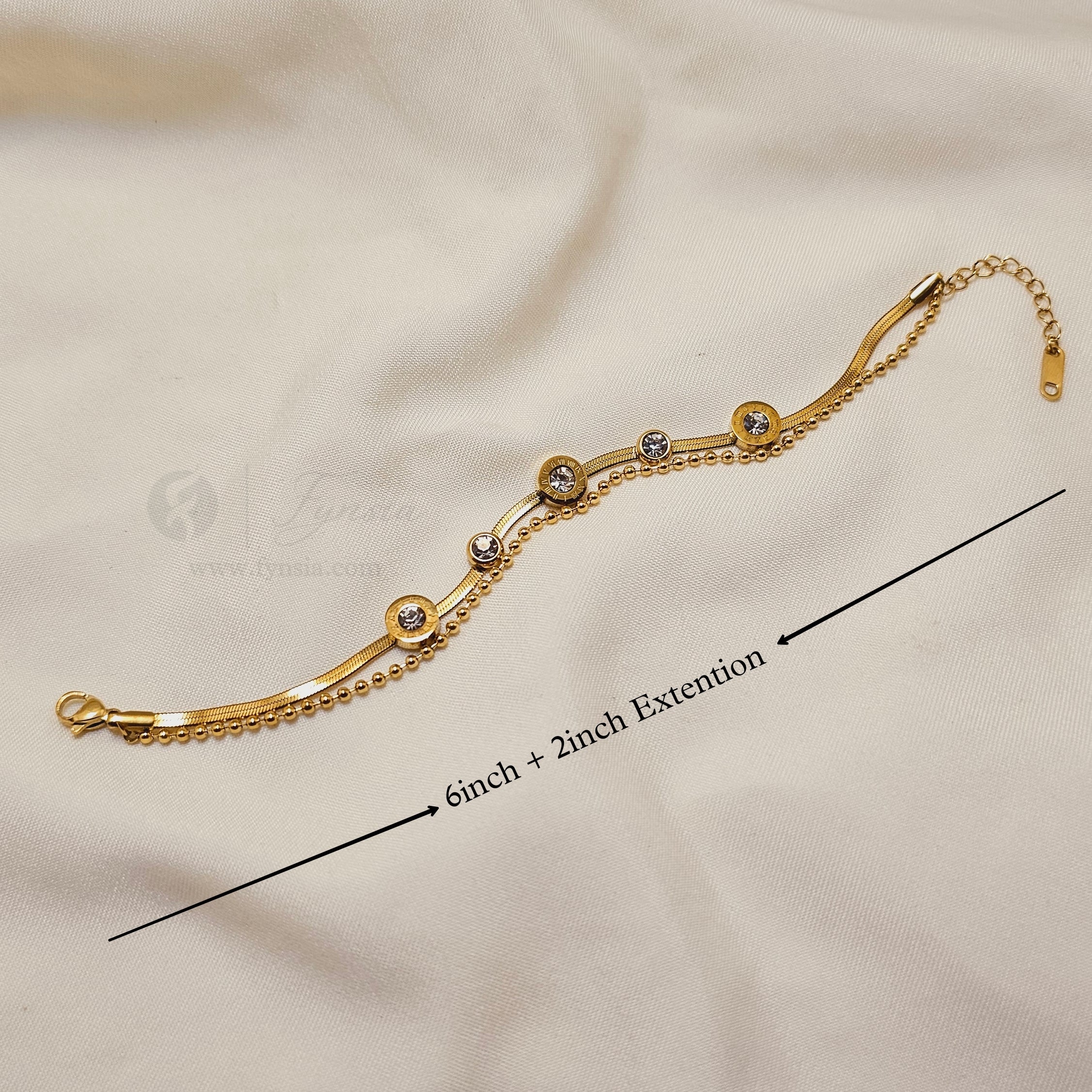 Reem 18k Gold Tone Stainless Steel Adjustable Bracelet - Anti Tarnish | Fynsia