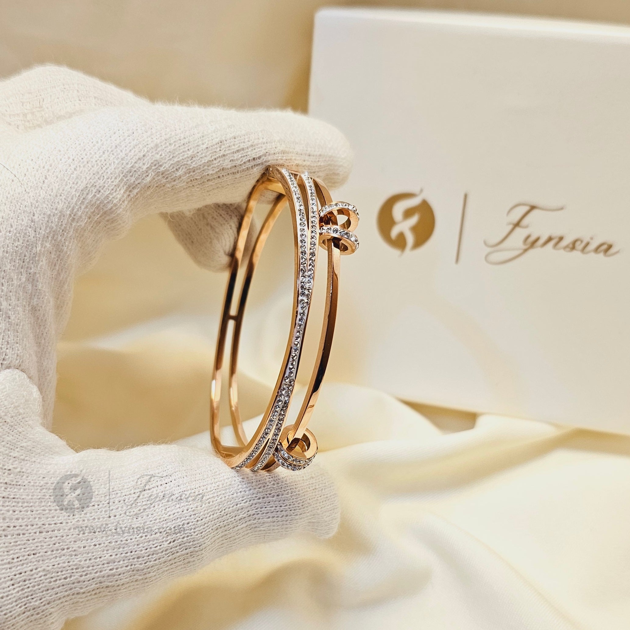 Serene Rosegold Anti Tarnish Kada – Stainless Steel Bracelet | Fynsia