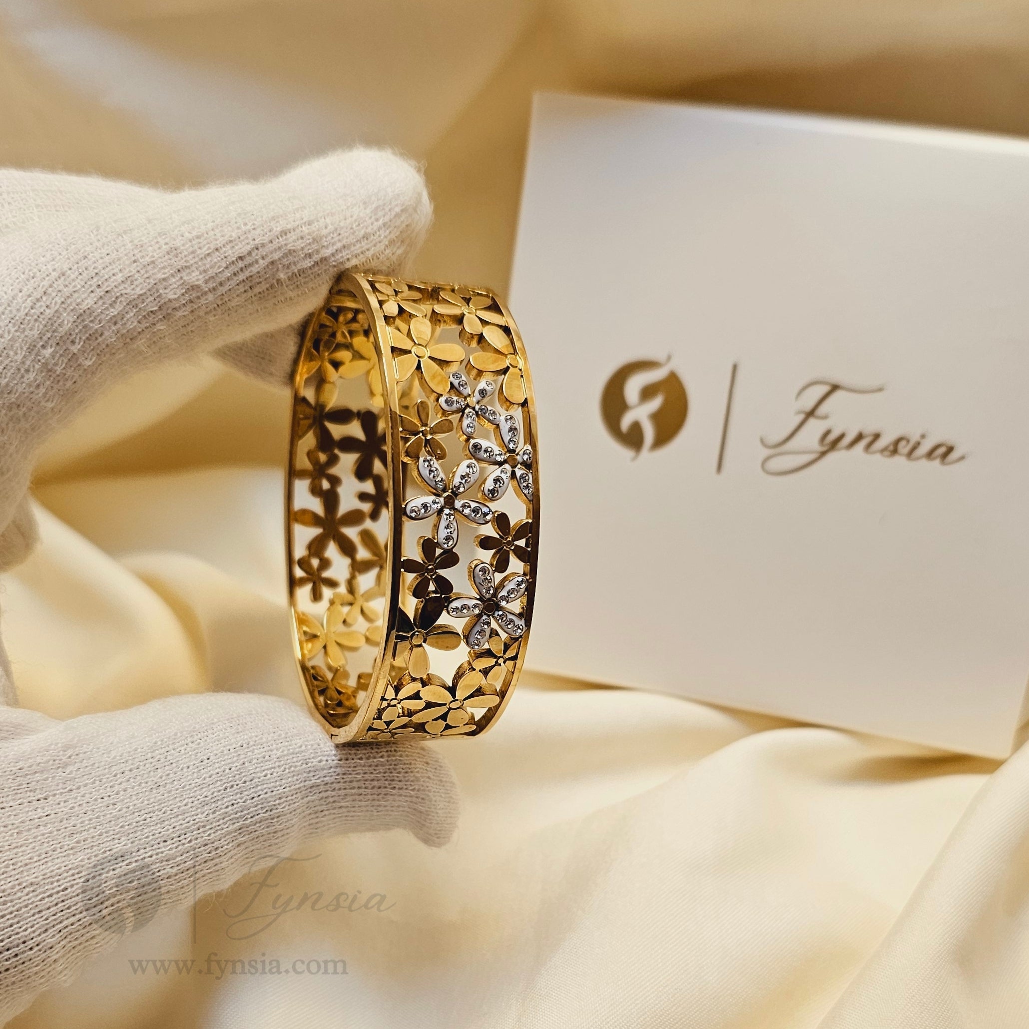 Zoya Golden Anti Tarnish Kada – Stainless Steel Bracelet | Fynsia