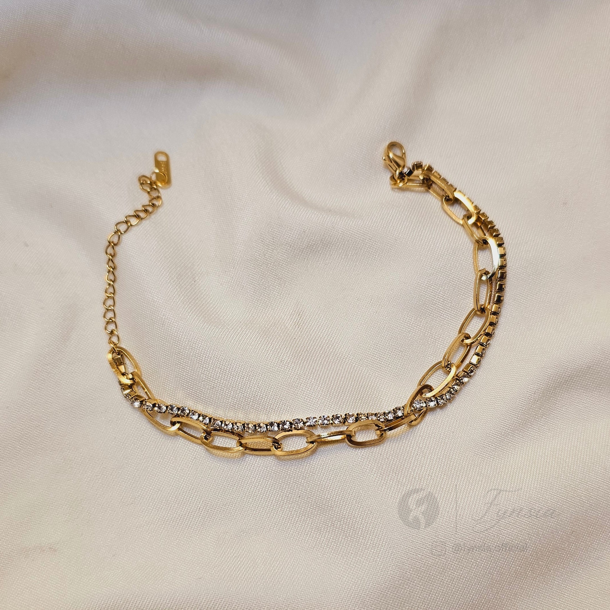 Malvika 18k Gold Tone Stainless Steel Adjustable Bracelet - Anti Tarnish | Fynsia