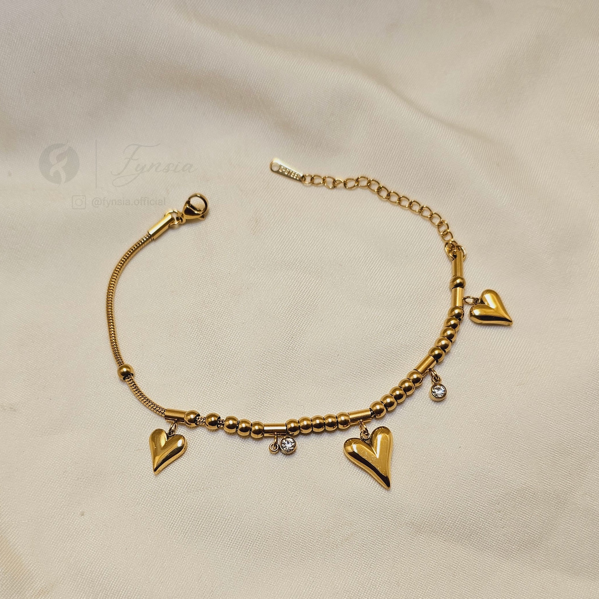 Aditi 18k Gold Tone Stainless Steel Adjustable Bracelet - Anti Tarnish | Fynsia