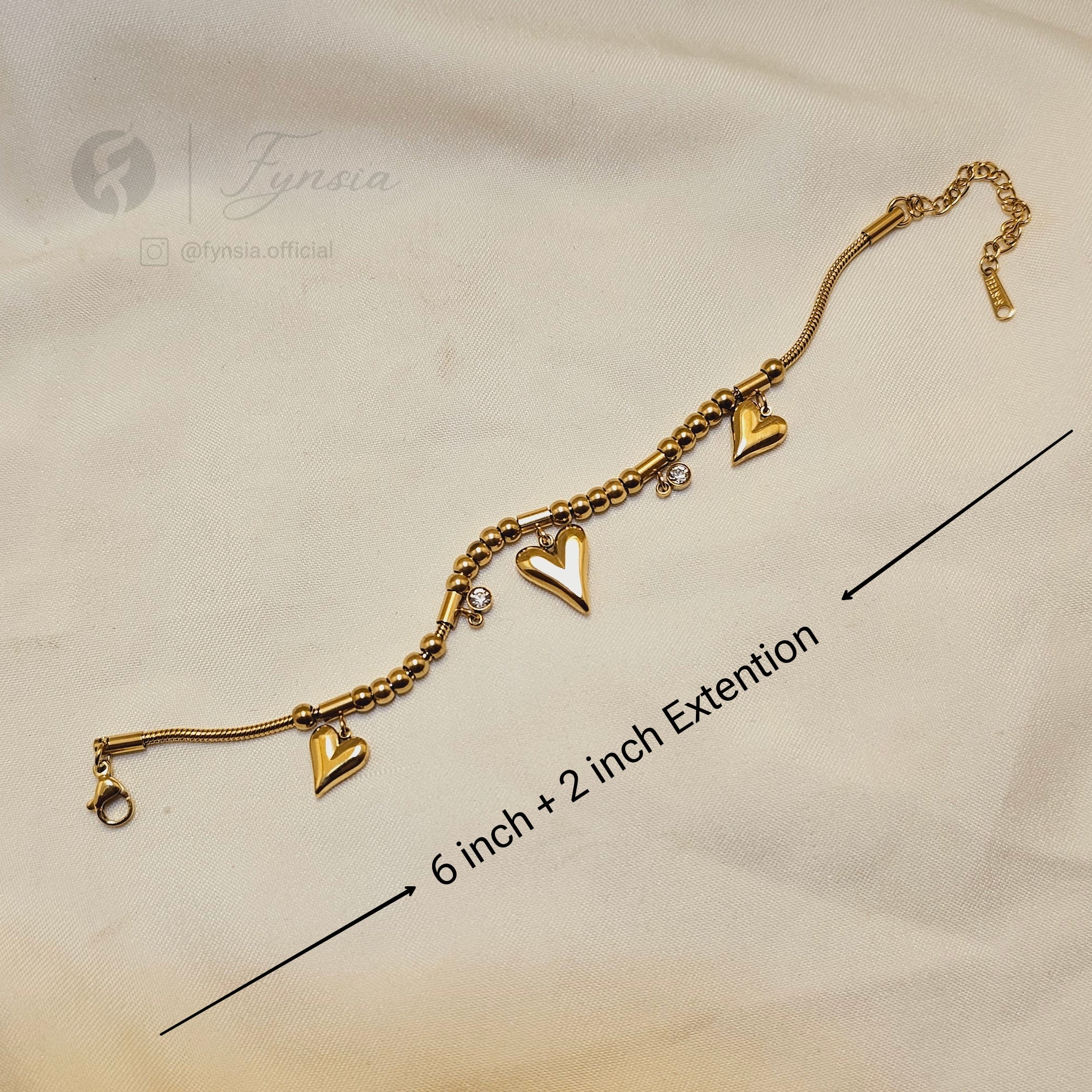 Aditi 18k Gold Tone Stainless Steel Adjustable Bracelet - Anti Tarnish | Fynsia