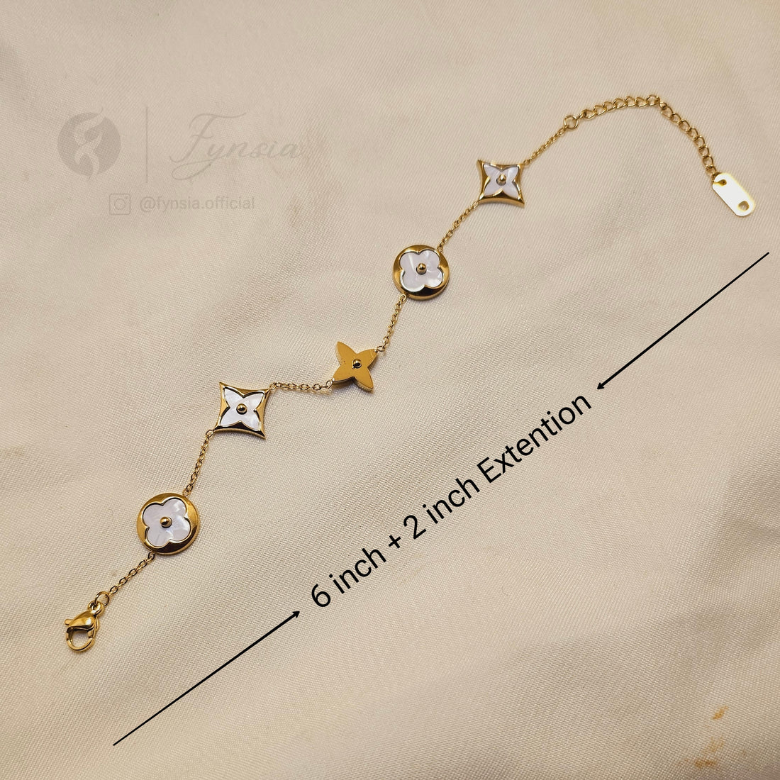 Inaya 18k Gold Tone Stainless Steel Adjustable Bracelet - Anti Tarnish | Fynsia
