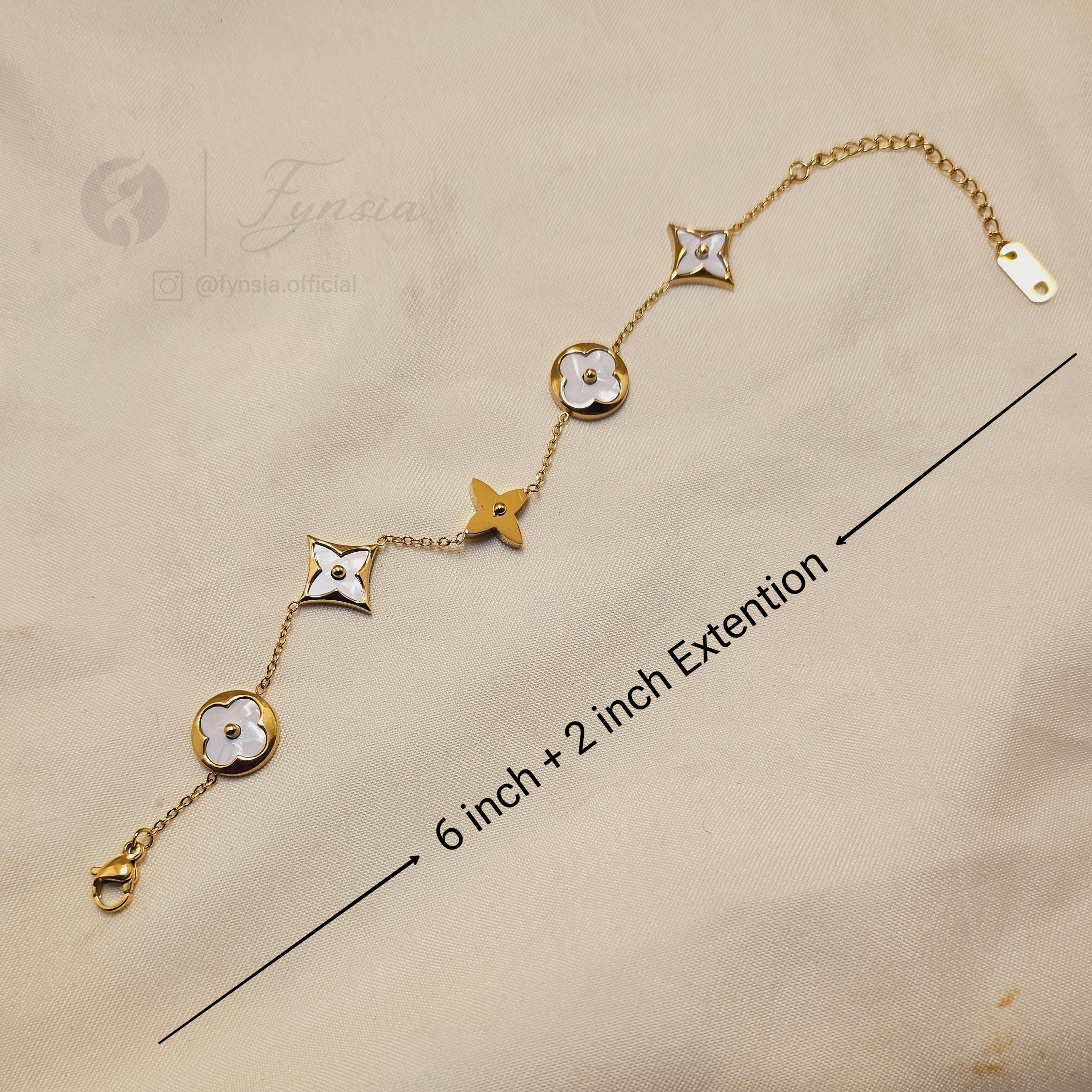 Inaya 18k Gold Tone Stainless Steel Adjustable Bracelet - Anti Tarnish | Fynsia