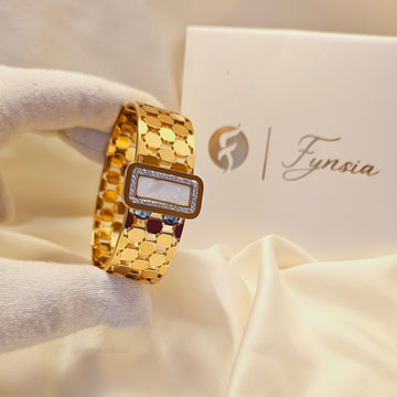 Elina Golden Anti Tarnish Kada – Stainless Steel Bracelet | Fynsia