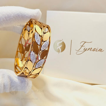 Alina Golden Anti Tarnish Kada – Stainless Steel Bracelet | Fynsia