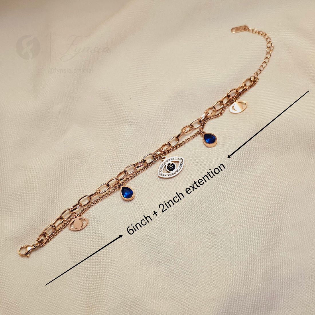 Durefishan 18k Rosegold Tone Stainless Steel Adjustable Bracelet - Anti Tarnish | Fynsia