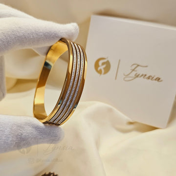 Noor Golden Anti Tarnish Kada – Stainless Steel Bracelet | Fynsia
