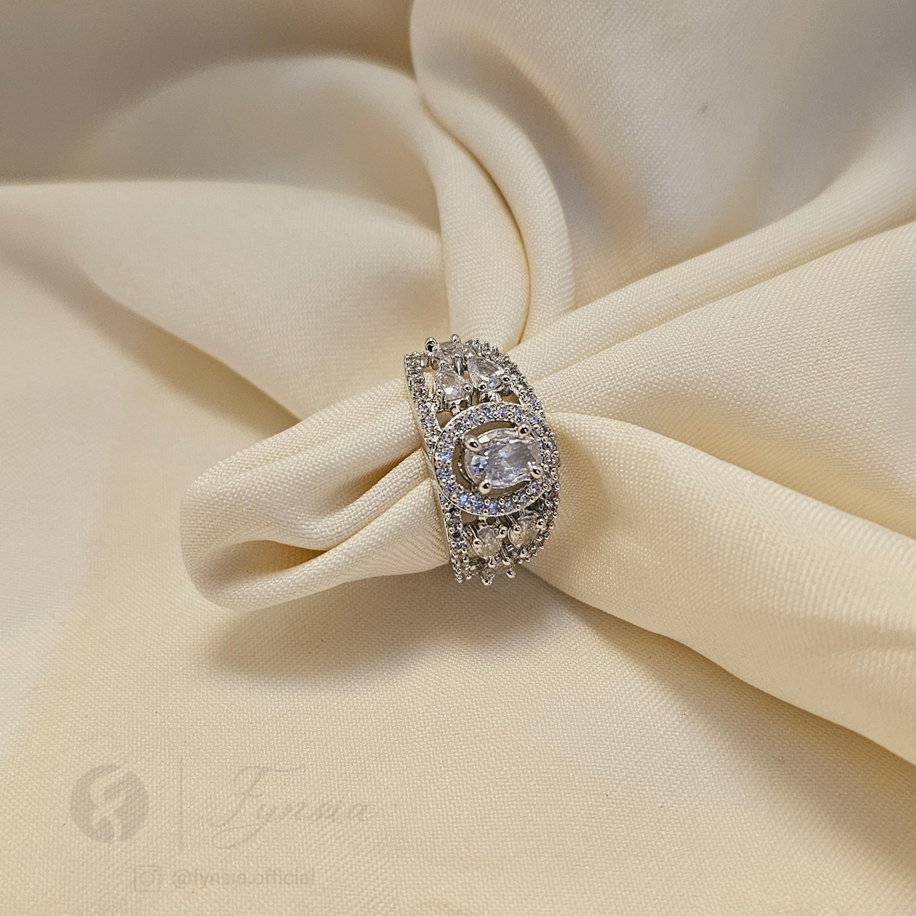 Farisha Silver Solitaire Propose Ring For Women - Anti Tarnish | Fynsia