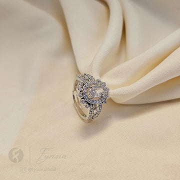 Bebo Silver Solitaire Propose Ring For Women - Anti Tarnish | Fynsia