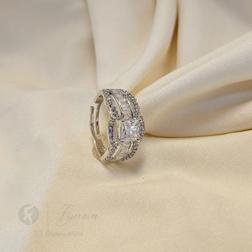 Diva Silver Solitaire Propose Ring For Women - Anti Tarnish | Fynsia