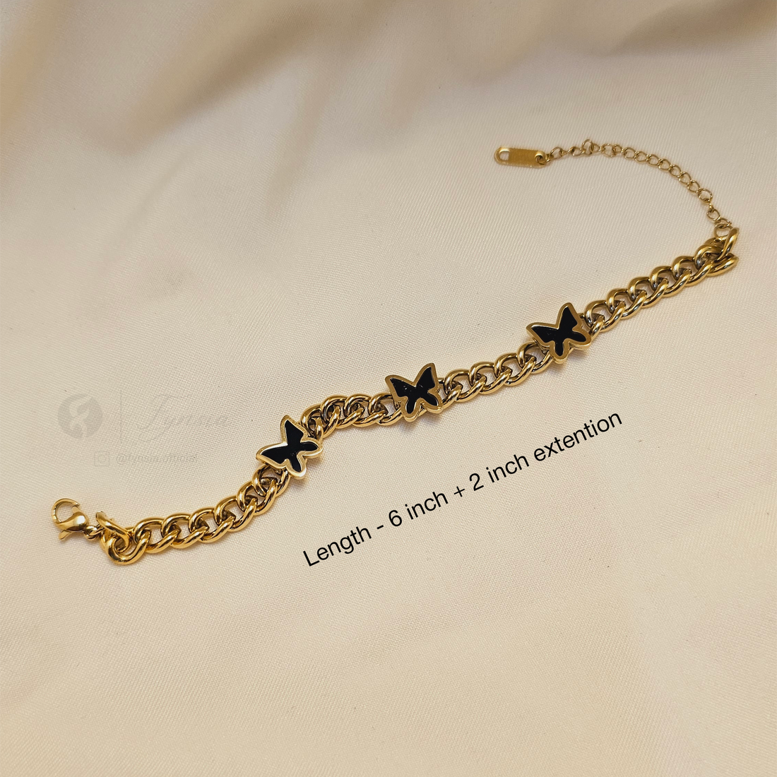 Zoya Butterfly 18k Gold Tone Stainless Steel Adjustable Bracelet - Anti Tarnish | Fynsia