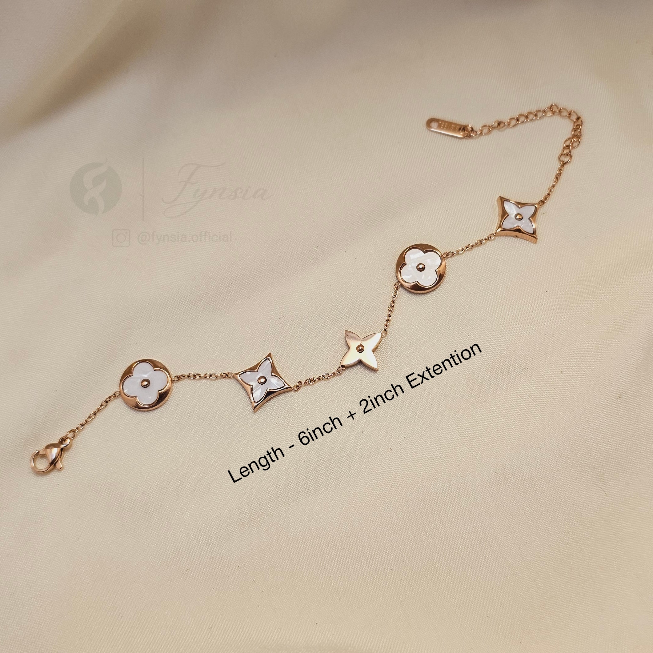 Sakshi 18k Rosegold Tone Stainless Steel Adjustable Bracelet - Anti Tarnish | Fynsia