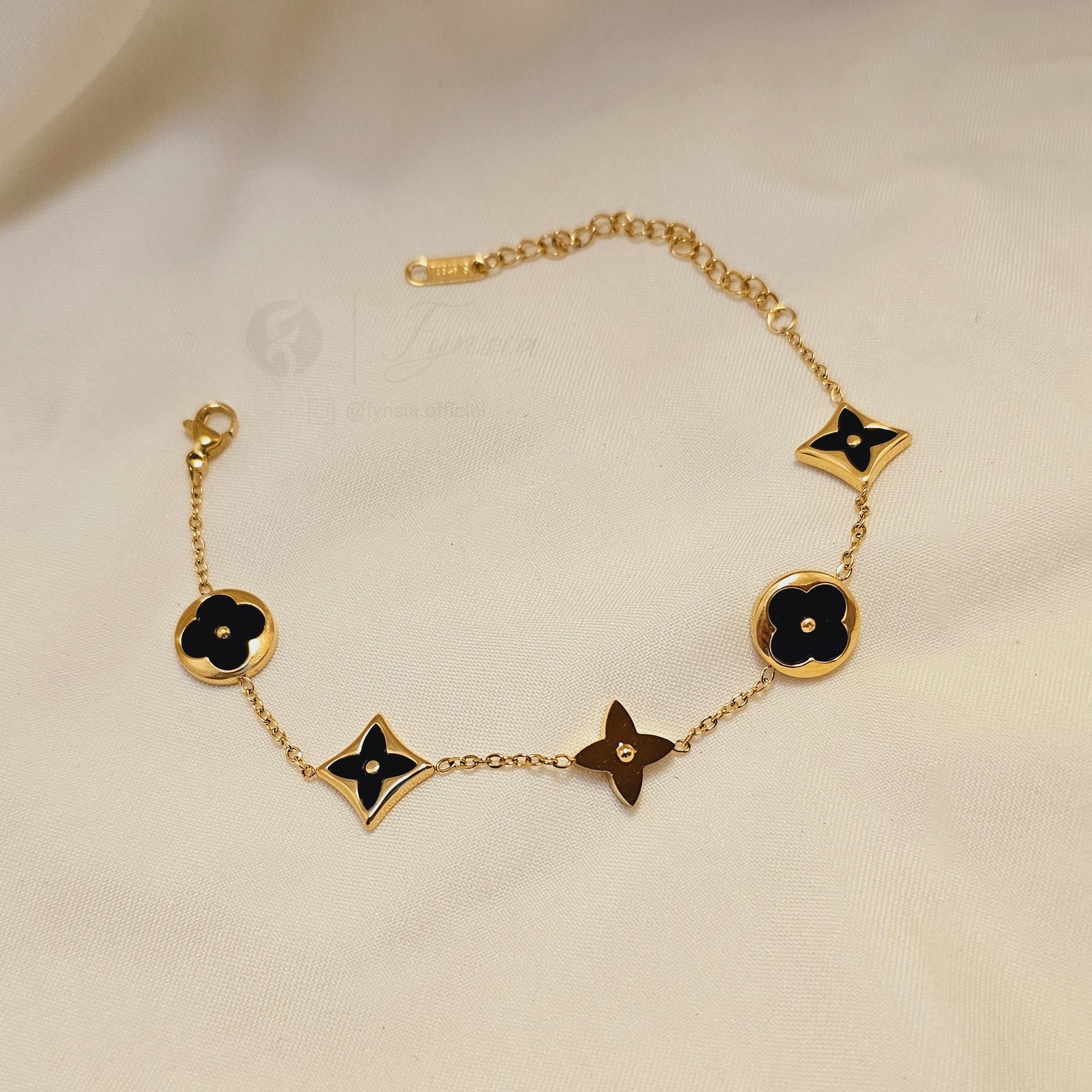 Ashnoor 18k Gold Tone Stainless Steel Adjustable Bracelet - Anti Tarnish | Fynsia
