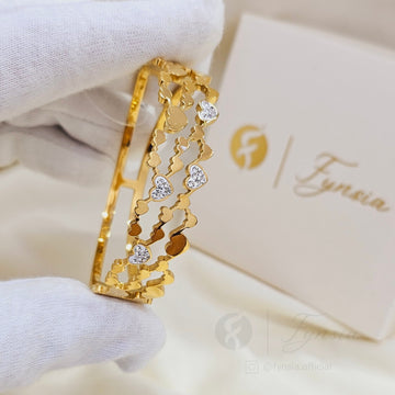 Sofia Golden Anti Tarnish Kada – Stainless Steel Bracelet | Fynsia
