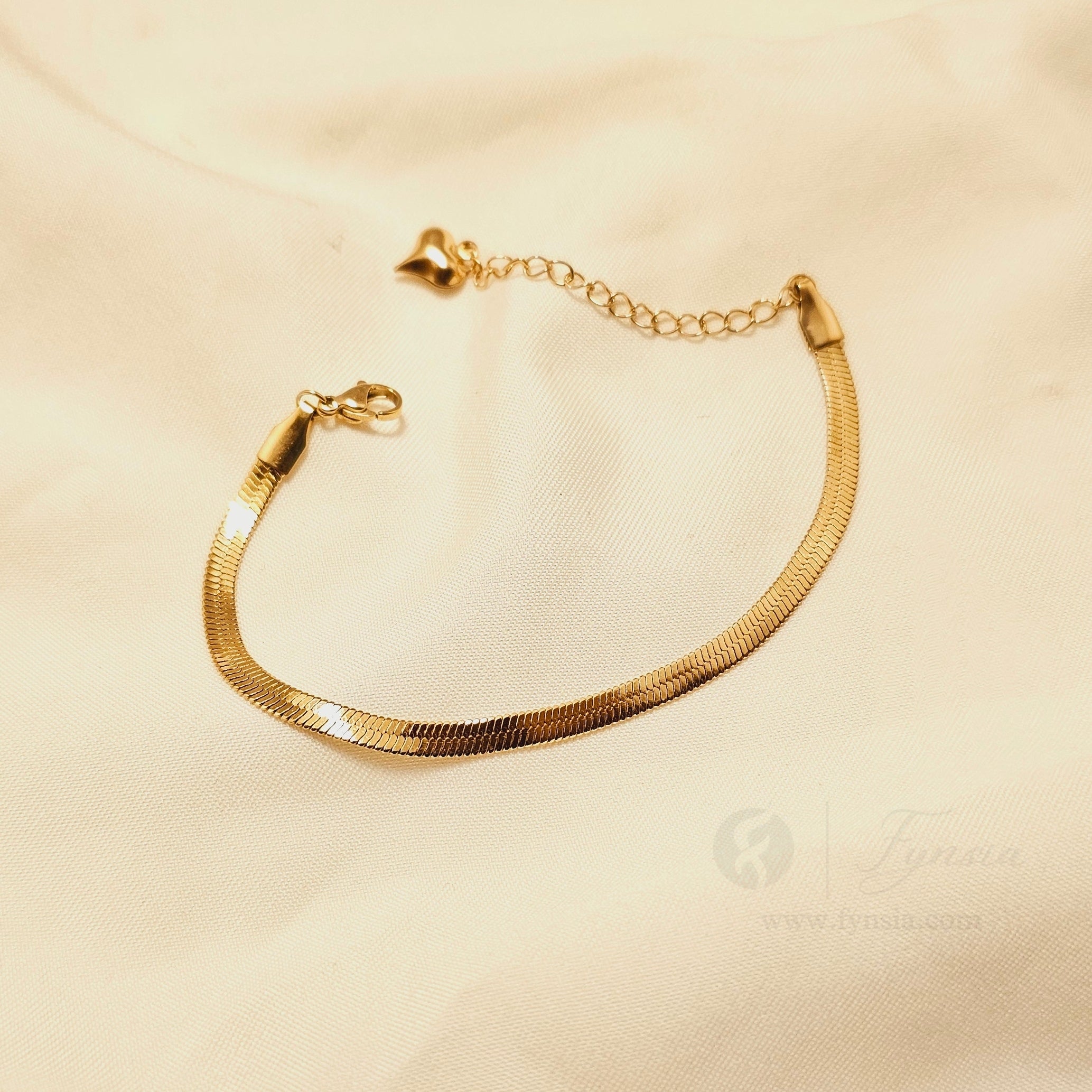Aarya 18k Gold Tone Stainless Steel Adjustable Bracelet - Anti Tarnish | Fynsia