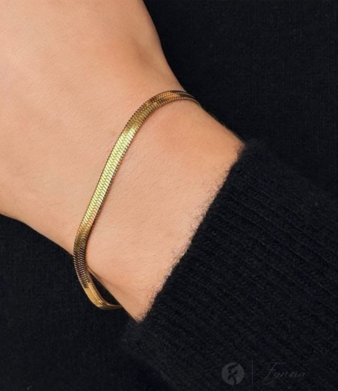 Aarya 18k Gold Tone Stainless Steel Adjustable Bracelet - Anti Tarnish | Fynsia