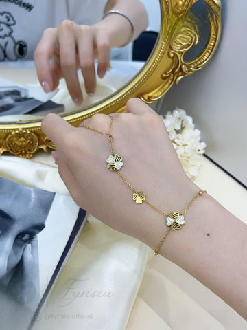 Zahrain 18k Gold Tone Stainless Steel Adjustable Cuff Bracelet - Anti Tarnish | Fynsia