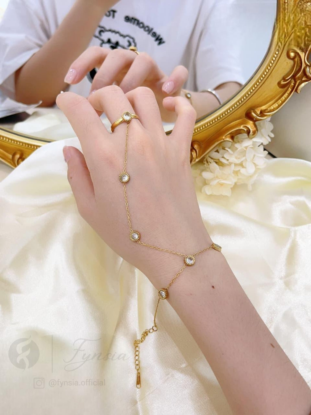 Belonene 18k Gold Tone Stainless Steel Adjustable Cuff Bracelet - Anti Tarnish | Fynsia