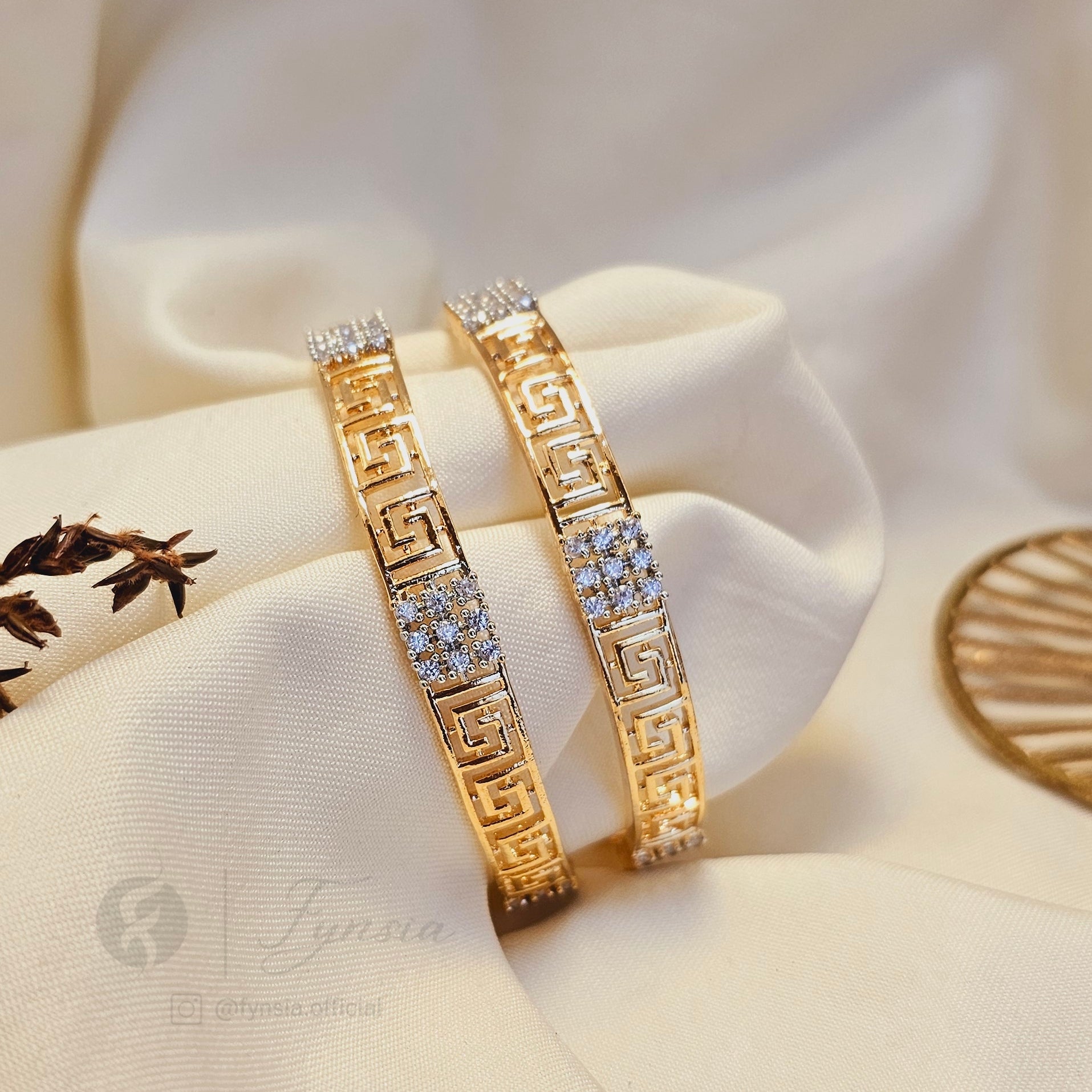 Golden Meena 2pc Bangles Set For Girls and Women
