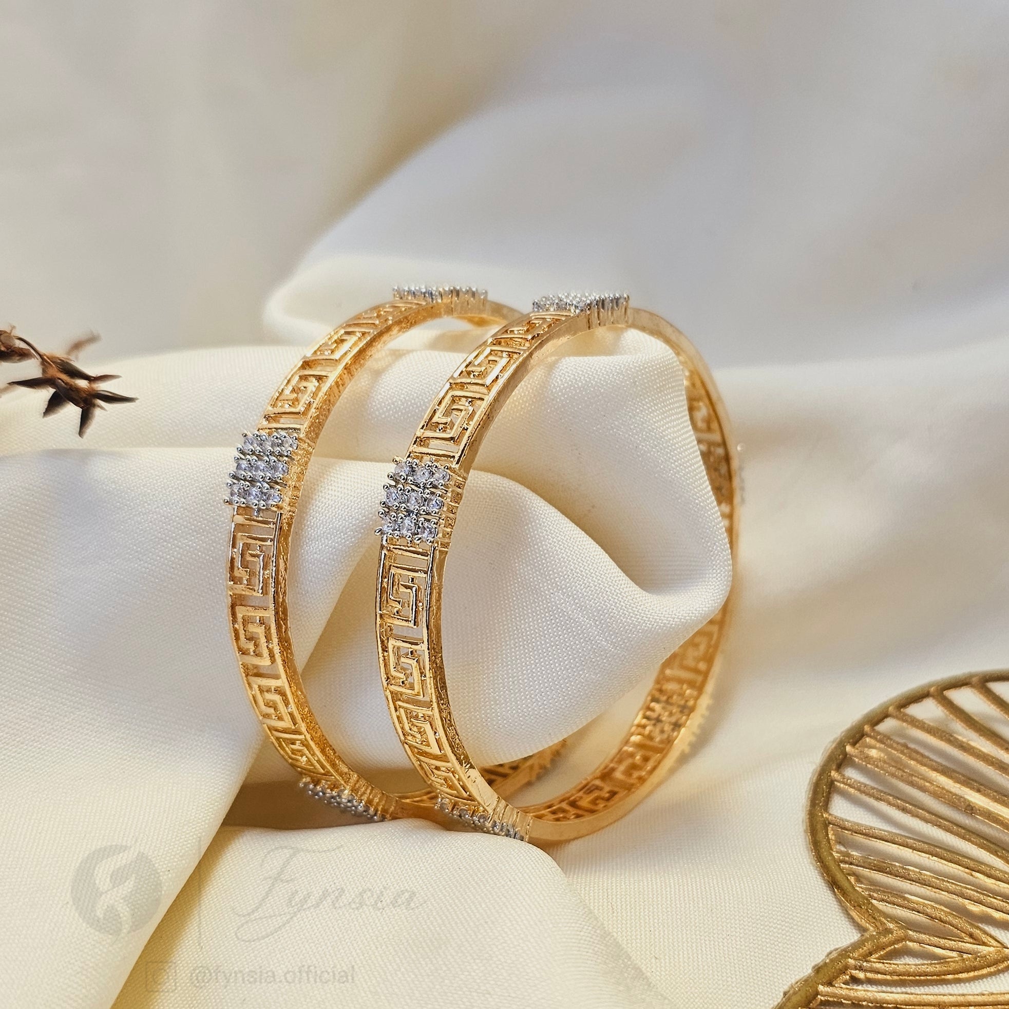 Golden Meena 2pc Bangles Set For Girls and Women